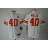 nike youth nfl jerseys kansas city chiefs #40 hillis white[nike limited]