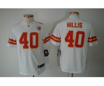 nike youth nfl jerseys kansas city chiefs #40 hillis white[nike limited]