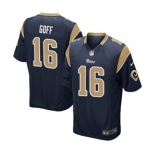 Men's Nike Los Angeles Rams #16 Jared Goff Game Navy Blue Team Color NFL Jersey