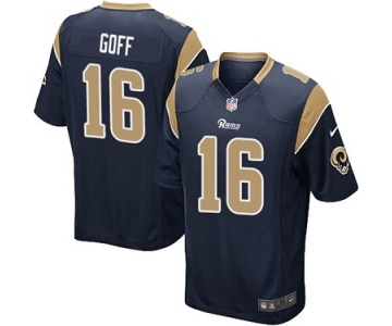 Men's Nike Los Angeles Rams #16 Jared Goff Game Navy Blue Team Color NFL Jersey