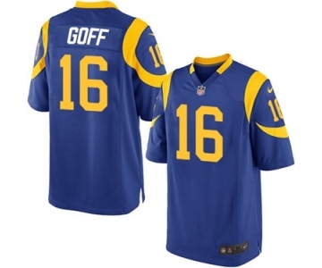 Men's Nike Los Angeles Rams #16 Jared Goff Game Royal Blue Alternate NFL Jersey