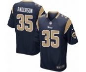 Men's Nike Los Angeles Rams #35 C.J. Anderson Game Navy Blue Team Color NFL Jersey