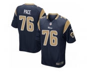 Men's Nike Los Angeles Rams #76 Orlando Pace Game Navy Blue Team Color NFL Jersey