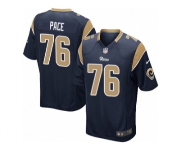 Men's Nike Los Angeles Rams #76 Orlando Pace Game Navy Blue Team Color NFL Jersey