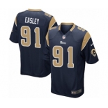 Men's Nike Los Angeles Rams #91 Dominique Easley Game Navy Blue Team Color NFL Jersey