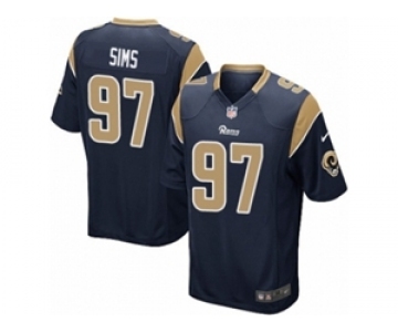 Men's Nike Los Angeles Rams #97 Eugene Sims Game Navy Blue Team Color NFL Jersey