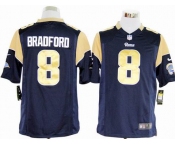 nike nfl jerseys st. louis rams #8 bradford blue[game]