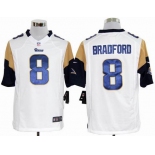 nike nfl jerseys st. louis rams #8 bradford white[game]