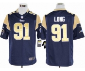 nike nfl jerseys st. louis rams #91 long blue[game]