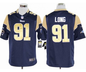 nike nfl jerseys st. louis rams #91 long blue[game]