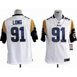 nike nfl jerseys st. louis rams #91 long white[game]