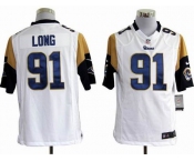 nike nfl jerseys st. louis rams #91 long white[game]