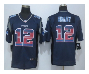 2015 new nike new england patriots #12 brady navy blue strobe jerseys[limited]