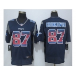 2015 new nike new england patriots #87 gronkowski navy blue strobe jerseys[limited]