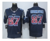 2015 new nike new england patriots #87 gronkowski navy blue strobe jerseys[limited]