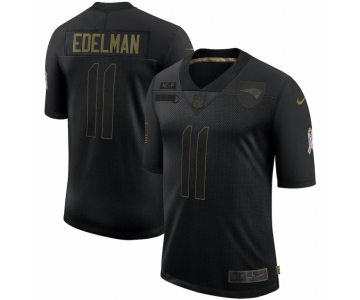 Men New England Patriots #11 Julian Edelman Nike 2020 Salute To Service Limited Jersey Black