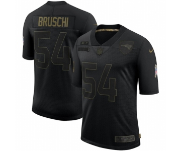 Men New England Patriots #54 Tedy Bruschi Nike 2020 Salute To Service Retired Limited Jersey Black