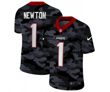 Men New Nike New England Patriots #1 Newton 2020 Nike Camo Salute to Service Limited Jersey