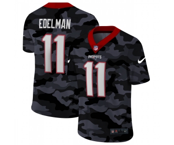 Men New Nike New England Patriots #11 Edelman 2020 Nike Camo Salute to Service Limited Jersey