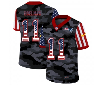 Men New Nike New England Patriots #11 Edelman 2020 Nike USA Camo Salute to Service Limited Jersey