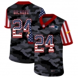 Men New Nike New England Patriots #24 Gilmore 2020 Nike USA Camo Salute to Service Limited Jersey