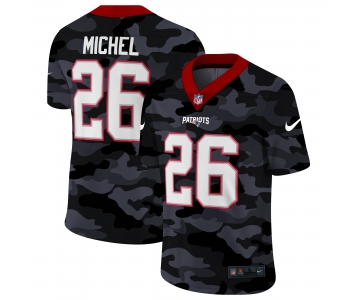 Men New Nike New England Patriots #26 Michel 2020 Nike  Camo Salute to Service Limited Jersey