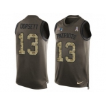 Men Nike New England Patriots #13 Phillip Dorsett Limited Green Salute to Service Tank Top NFL Jersey