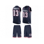 Men Nike New England Patriots #13 Phillip Dorsett Limited Navy Blue Tank Top Suit NFL Jersey