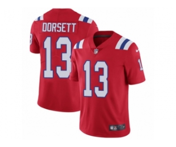 Men Nike New England Patriots #13 Phillip Dorsett Red Alternate Vapor Untouchable Limited Player NFL Jersey