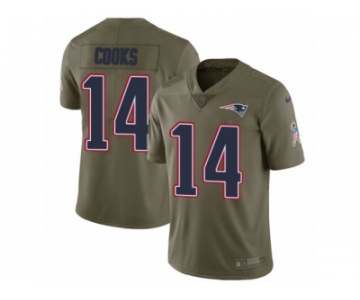 Men Nike New England Patriots #14 Brandin Cooks Limited Olive 2017 Salute to Service NFL Jersey