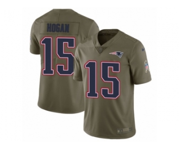 Men Nike New England Patriots #15 Chris Hogan Limited Olive 2017 Salute to Service NFL Jersey