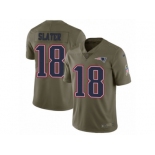 Men Nike New England Patriots #18 Matthew Slater Limited Olive 2017 Salute to Service NFL Jersey