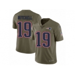 Men Nike New England Patriots #19 Malcolm Mitchell Limited Olive 2017 Salute to Service NFL Jersey