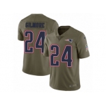 Men Nike New England Patriots #24 Stephon Gilmore Limited Olive 2017 Salute to Service NFL Jersey