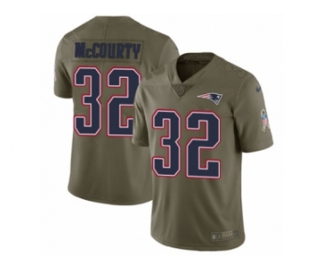 Men Nike New England Patriots #32 Devin McCourty Limited Olive 2017 Salute to Service NFL Jersey