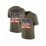 Men Nike New England Patriots #32 Devin McCourty Limited Olive USA Flag 2017 Salute to Service NFL Jersey