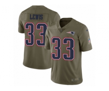 Men Nike New England Patriots #33 Dion Lewis Limited Olive 2017 Salute to Service NFL Jersey