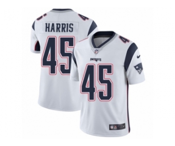 Men Nike New England Patriots #45 David Harris White Vapor Untouchable Limited Player NFL Jersey