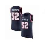 Men Nike New England Patriots #52 Elandon Roberts Navy Blue Rush Player Name & Number Tank Top NFL Jersey