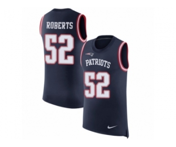 Men Nike New England Patriots #52 Elandon Roberts Navy Blue Rush Player Name & Number Tank Top NFL Jersey