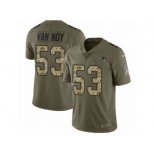 Men Nike New England Patriots #53 Kyle Van Noy Limited Olive Camo 2017 Salute to Service NFL Jersey