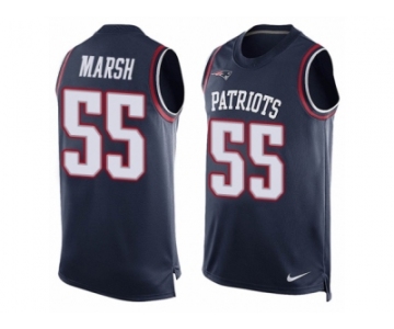 Men Nike New England Patriots #55 Cassius Marsh Limited Navy Blue Player Name & Number Tank Top NFL Jersey