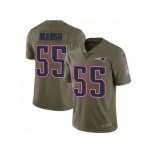 Men Nike New England Patriots #55 Cassius Marsh Limited Olive 2017 Salute to Service NFL Jersey