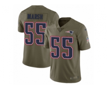 Men Nike New England Patriots #55 Cassius Marsh Limited Olive 2017 Salute to Service NFL Jersey