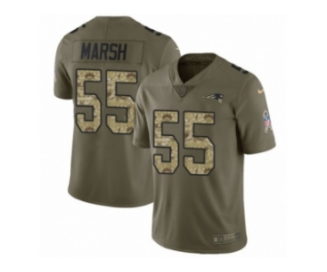 Men Nike New England Patriots #55 Cassius Marsh Limited Olive Camo 2017 Salute to Service NFL Jersey