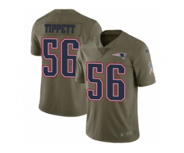 Men Nike New England Patriots #56 Andre Tippett Limited Olive 2017 Salute to Service NFL Jersey