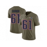 Men Nike New England Patriots #61 Marcus Cannon Limited Olive 2017 Salute to Service NFL Jersey