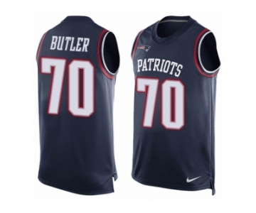 Men Nike New England Patriots #70 Adam Butler Limited Navy Blue Player Name & Number Tank Top NFL Jersey