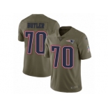 Men Nike New England Patriots #70 Adam Butler Limited Olive 2017 Salute to Service NFL Jersey