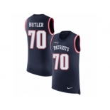 Men Nike New England Patriots #70 Adam Butler Navy Blue Rush Player Name & Number Tank Top NFL Jersey